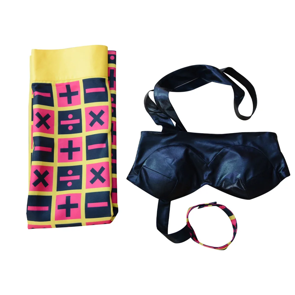 Woman Sexy Carnival Party Suit Anime JOJO's Bizarre Adventure Golden Wind Trish Una Cosplay Costume PU Tube Tops Plaid Skirt view 5