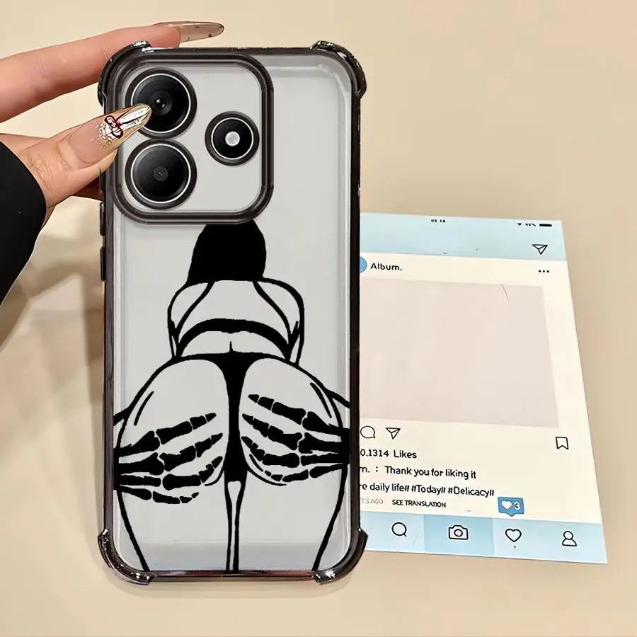 حافظة لهاتف Xiaomi Redmi Note 9S 14 Pro Plus 11 12 13 10 Pro 10 Lite 11s 10s مثيرة تجريد امرأة