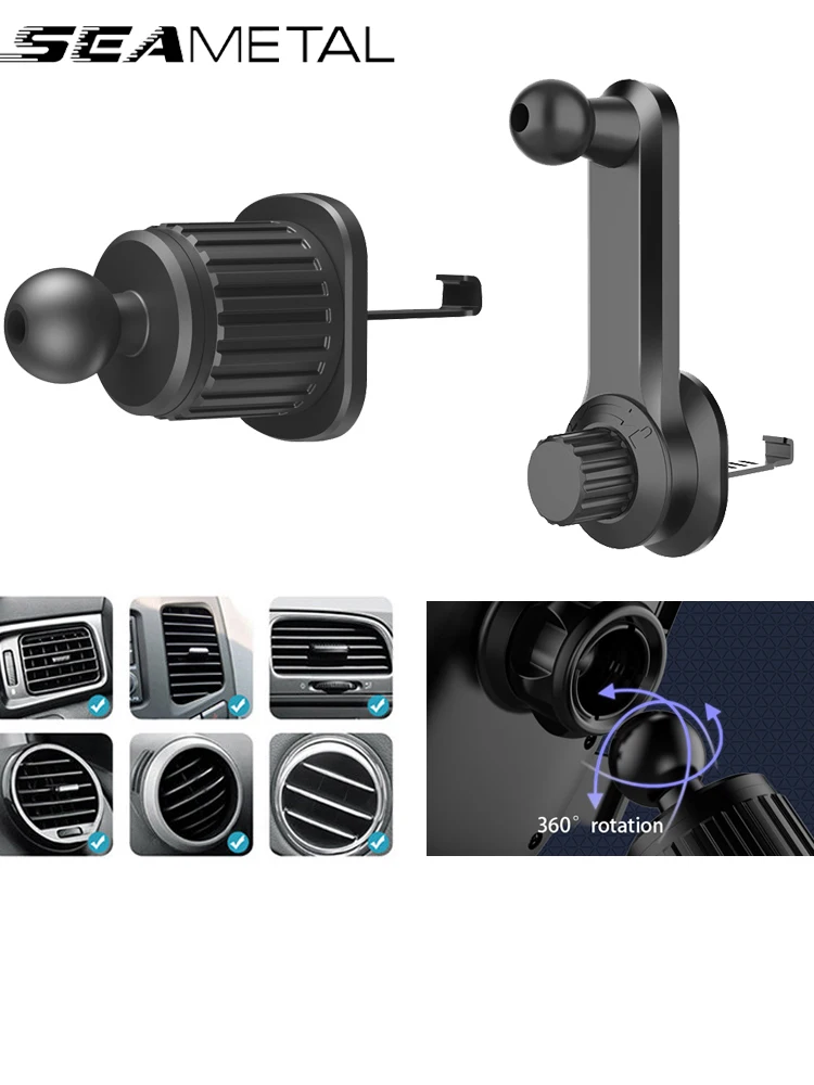 SEAMETAL 17mm Universal-Kugelkopf-Auto-Handyhalterung mit Haken für Lüftungsschlitze – Handyhalterung für Autozubehör