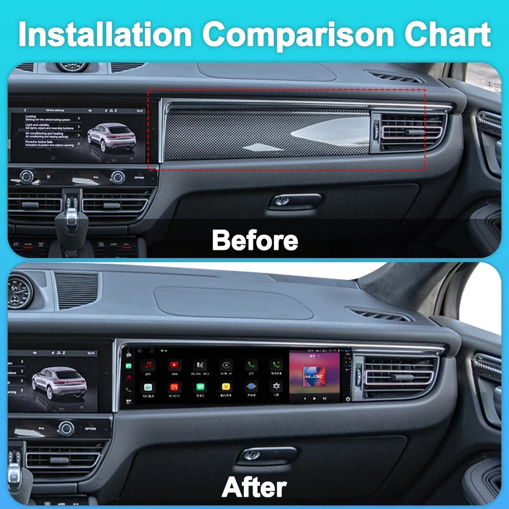 Navihua Co-piloot 14.5 "Touchscreen Multimedia Entertainment Informatie Passagiersauto Android Radio voor Porsche Macan 2018-2023