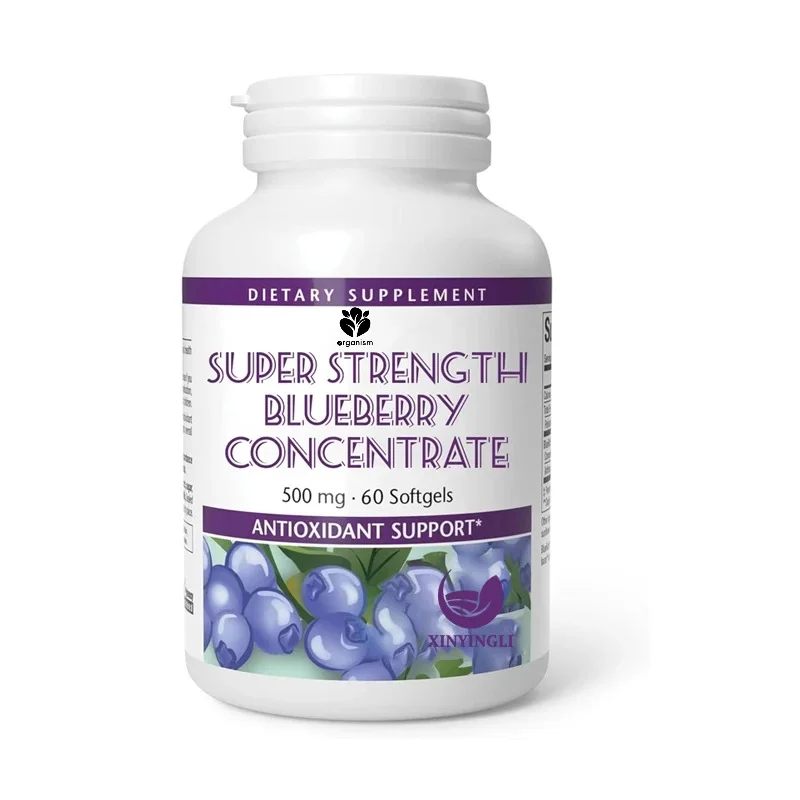 Super strong blueberry concentrate, antioxidant supports overall health, 60 soft capsules