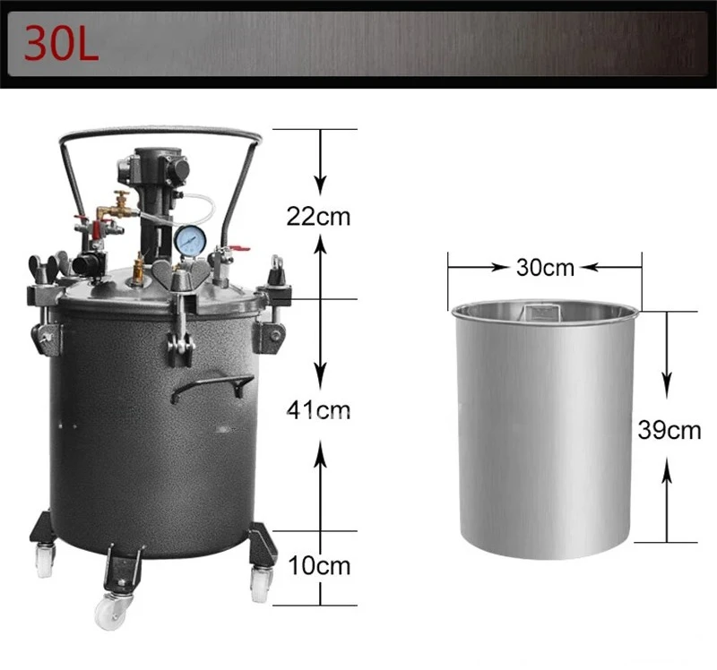 Pneumatic pressure barrel spray paint pressure tank stainless steel glue spray tank automatic stirring paint under discharge