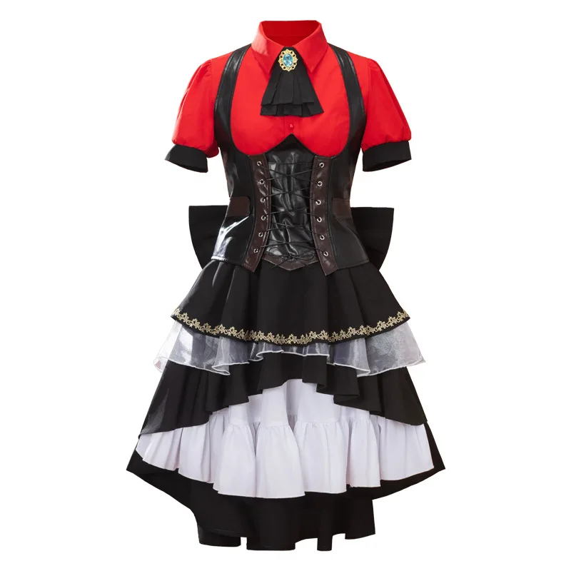 أنيمي توغاوا ساكيكو تأثيري بانج حلم فستان أسود زي مع القوس الكبير انها فتاة MyGO النسيان امرأة هالوين الأميرة تنورة #4