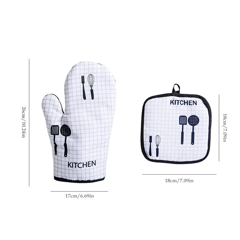 Cotton Anti-scalding Oven Gloves Mitts Potholder Soft Breathable Kitchen Cotton Gloves Tray Dish Bowl Holder For Kitchen BBQ