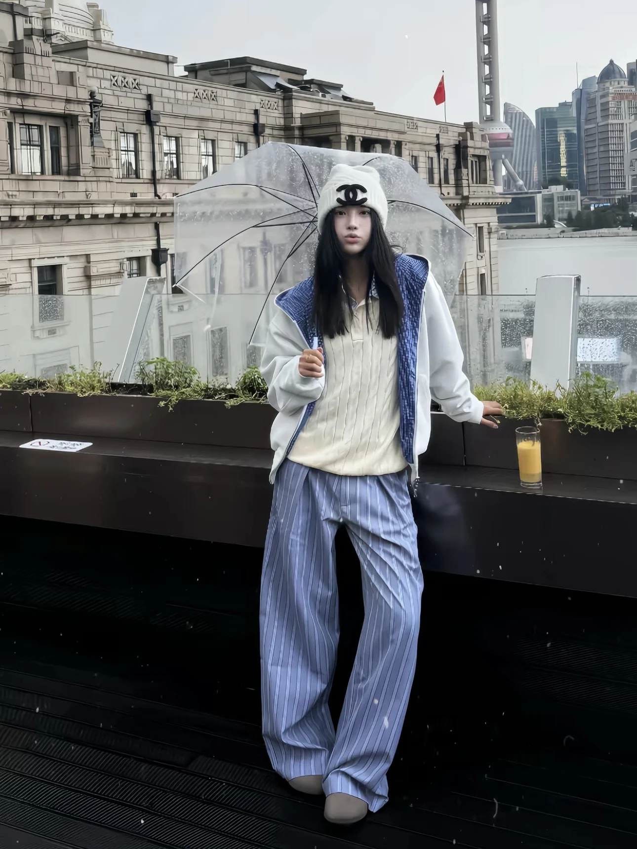 Cleanfit الأمريكية Sle ركاب على الوجهين ارتداء منقوشة مقنعين سترة مفتوحة البلوز الرجال النساء الخريف الشتاء بنطال ذو قصة أرجل واسعة