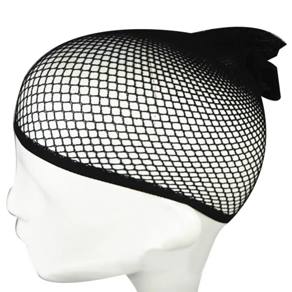 Nylon Mesh Net Black Women Elastic Wig Cap Open End Liner Short Fishnet Hair Net