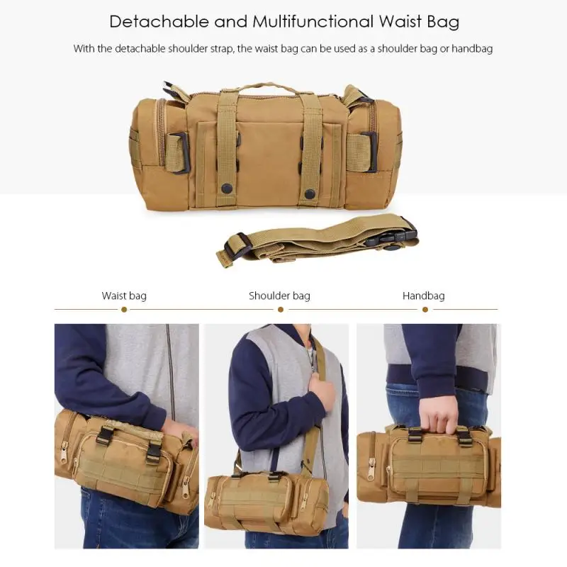 Tactical Men Waist Pack Nylon Hiking Water Bottle Phone Pouch Outdoor Sports New Army Military Hunting Climbing Camping Belt Bag