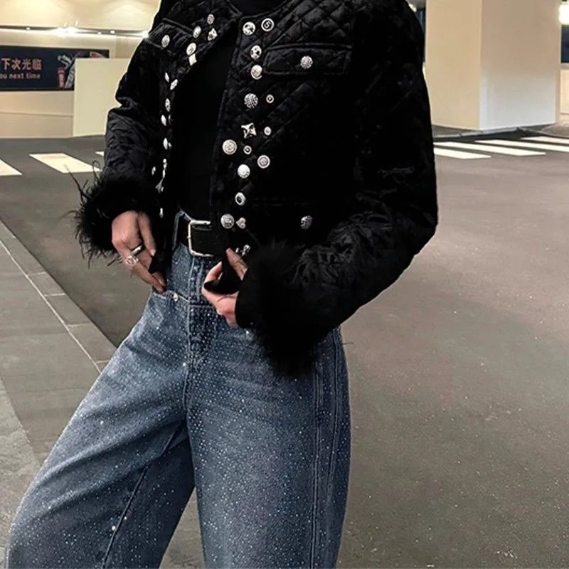 Large-sized Heavy-duty Diamond Embossed Wide-leg Jeans Women, New Spring Summer High-waisted Starry Sky Straight-leg Denim Pants