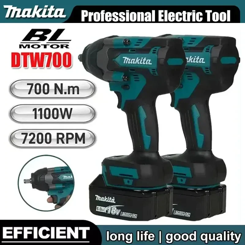 

Аккумуляторный ударный гайковерт Makita DTW700, 1000 Нм, бесщеточный, электрический, с высоким крутящим моментом, для авторемонта, электроинструмент