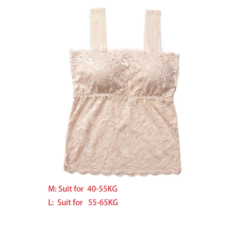 Long Lace Chest Pad Sexy Lingerie with Anti Glare Bottom Strap Vest Woman Sexy Off Shoulder Bustier Tops