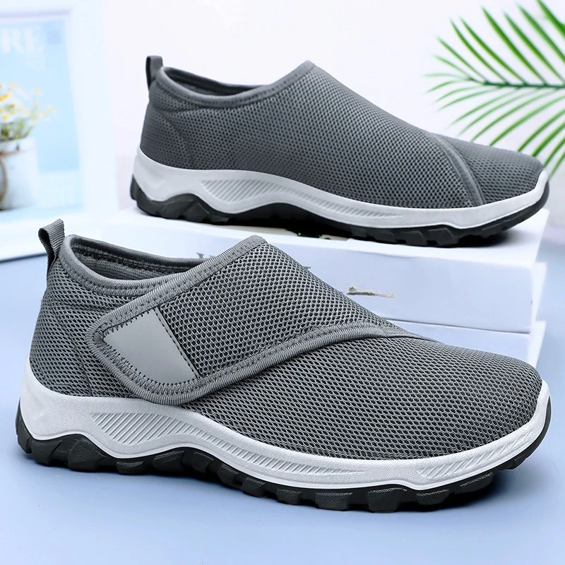 Men Casual Mesh Ventilation Wide Feet Elderly Shoes Thumb Eversion Adjusting Comfortable Anti-slip Wear-resistant Walking Shoes