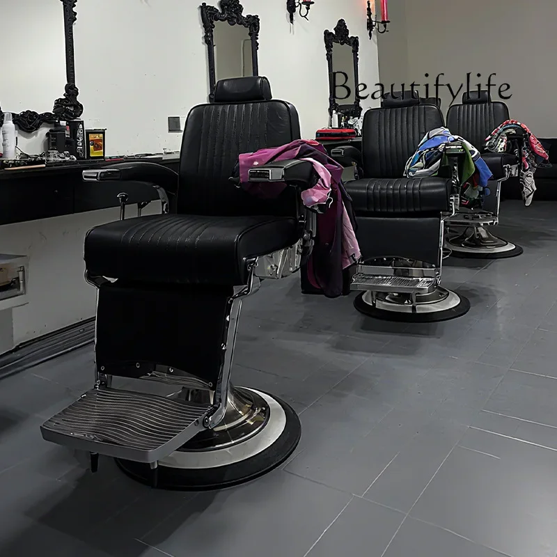 ZQ Hair salon Lifting barber chair Hair salon special retro hair cutting chair Men's oil head chair