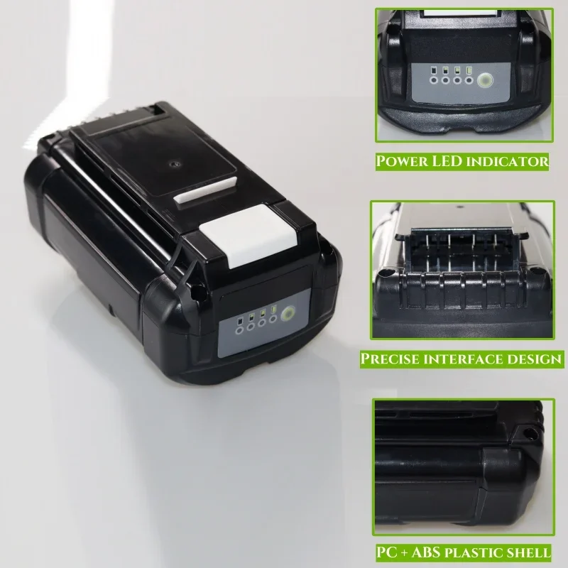 Cocok untuk pengisi daya baterai lithium-ion Ryobi 40V, kompatibel dengan OP4040, OP4050 dan baterai perkakas listrik non-polar lainnya