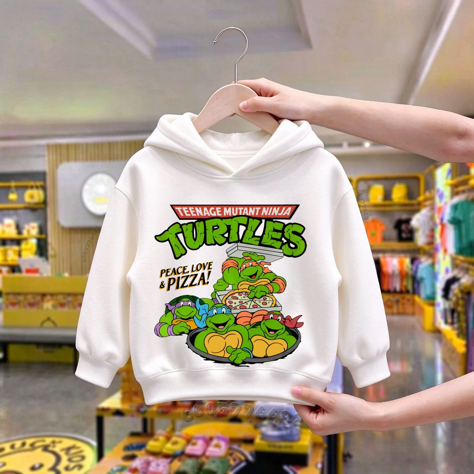 Children's hooded sweatshirt with Teenage Mutant Ninja Turtles print,long sleeves,warm and breathable autumn and winter clothing