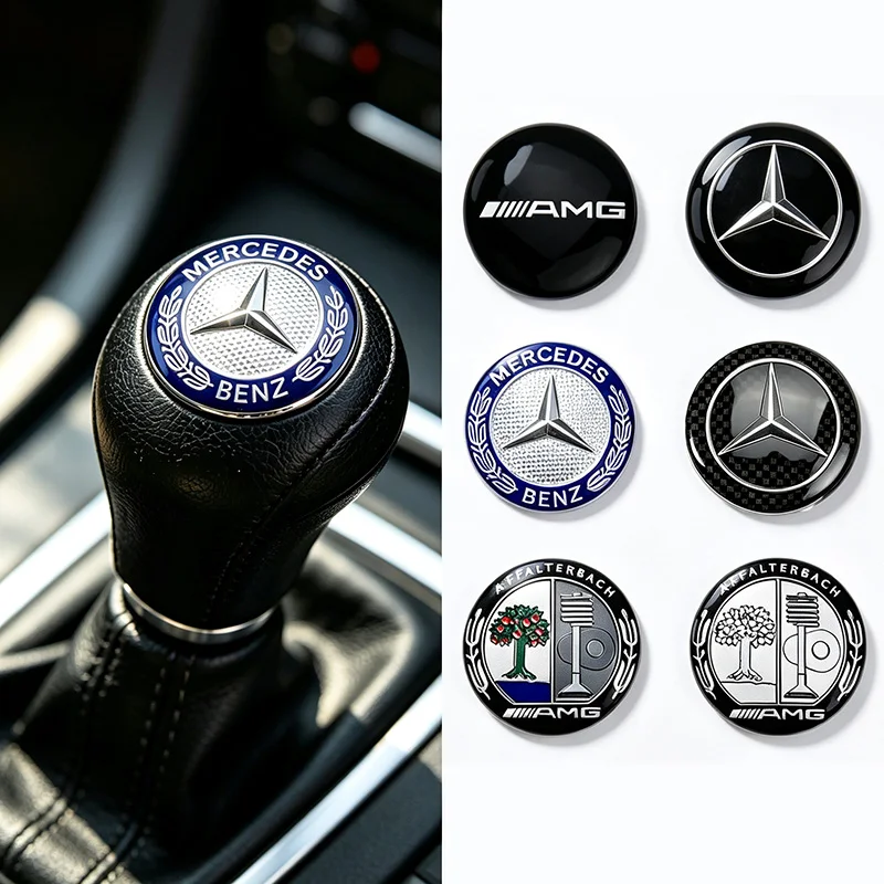29mm Inner Gear Knob Sticker for MERCEDES BENZ Car Gear Head Cover Sticker AMG C E S Class C200 C260 GLK350 E260 E200 Decoration