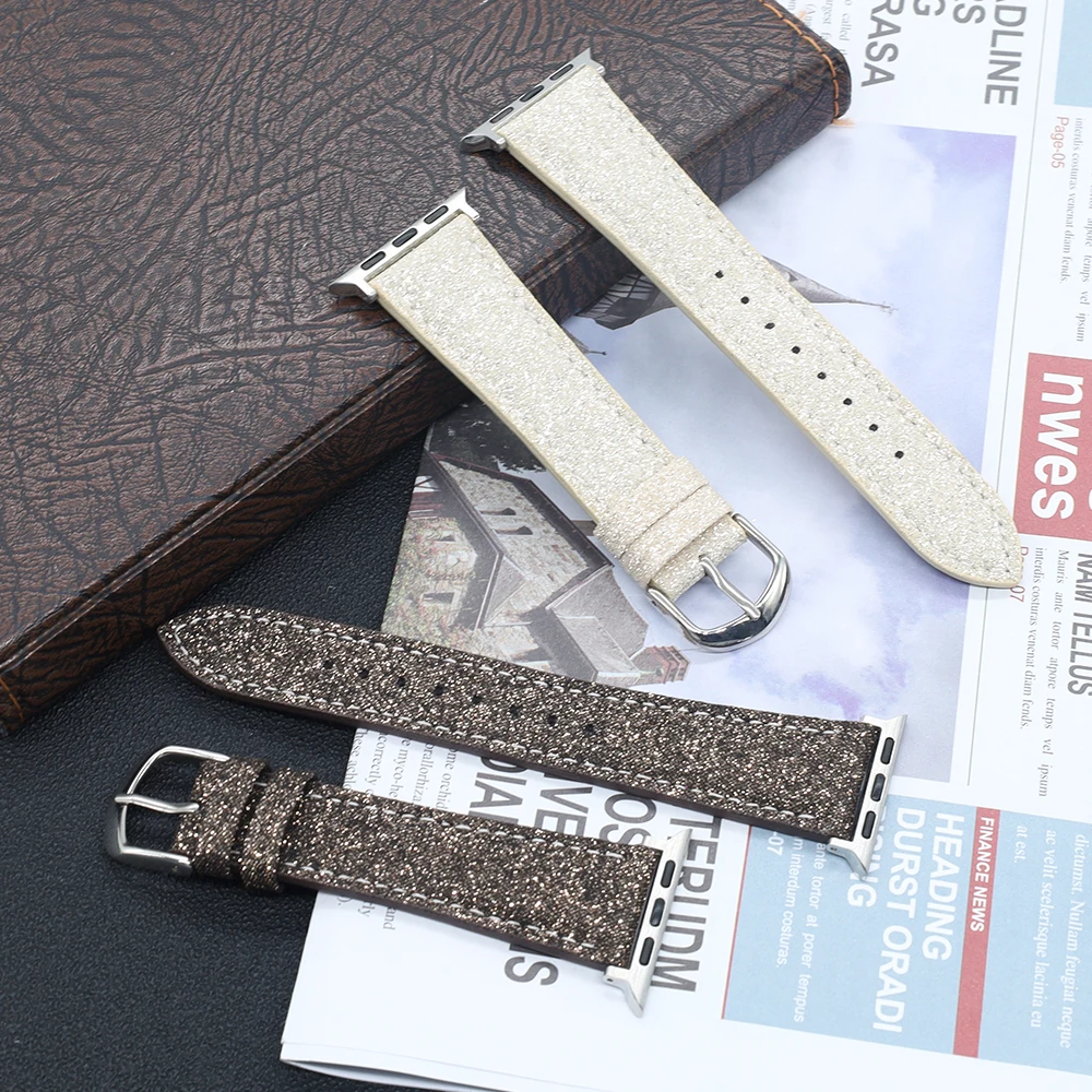 PU Leather Band For Apple Watch Strap 49mm 46mm 45mm 41mm 44mm 42mm Starry Sport Bracelets Wristband iWatch Series 10 9 8 7 6 5