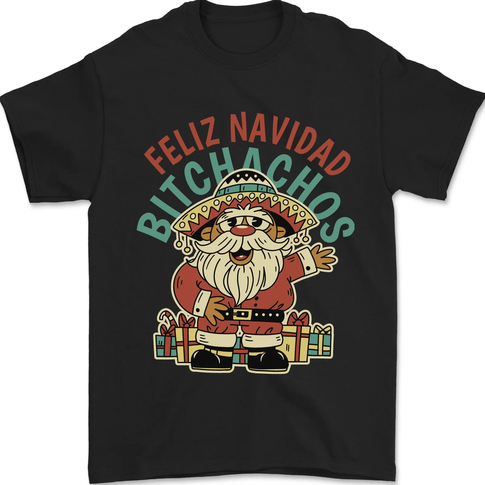 

Feliz Navidad Spanish Mexican Merry Christmas T-Shirt 100% Cotton O-Neck Short Sleeve Summer Casual Mens T-shirt Streetwear