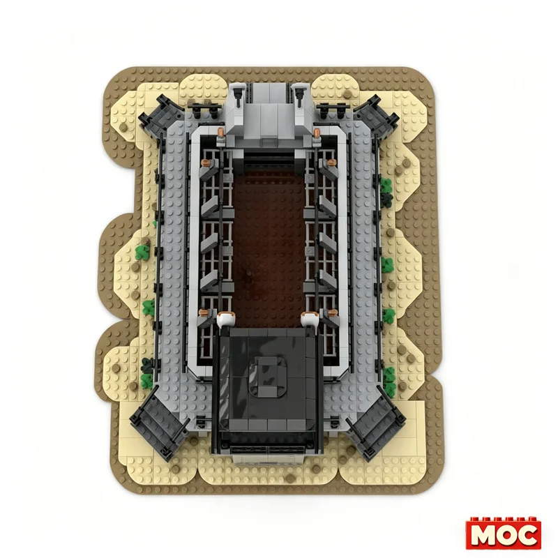 NEW 1304 PCS MOC Jurassic Raptor Enclosure Dinosaur Pen with Watchtower and Rail Entrance Building Blocks Diorama Christmas Gift