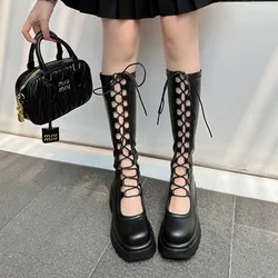 High Quality Thick Bottom Lace-up Waterproof Platform Fashion All-in-one Comfortable Non-slip Breathable Fashion Women's Boots