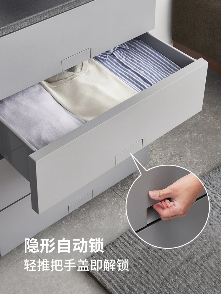 Japan imported drawer storage cabinet, living room bedroom invisible lock storage office multi-layer locker 2