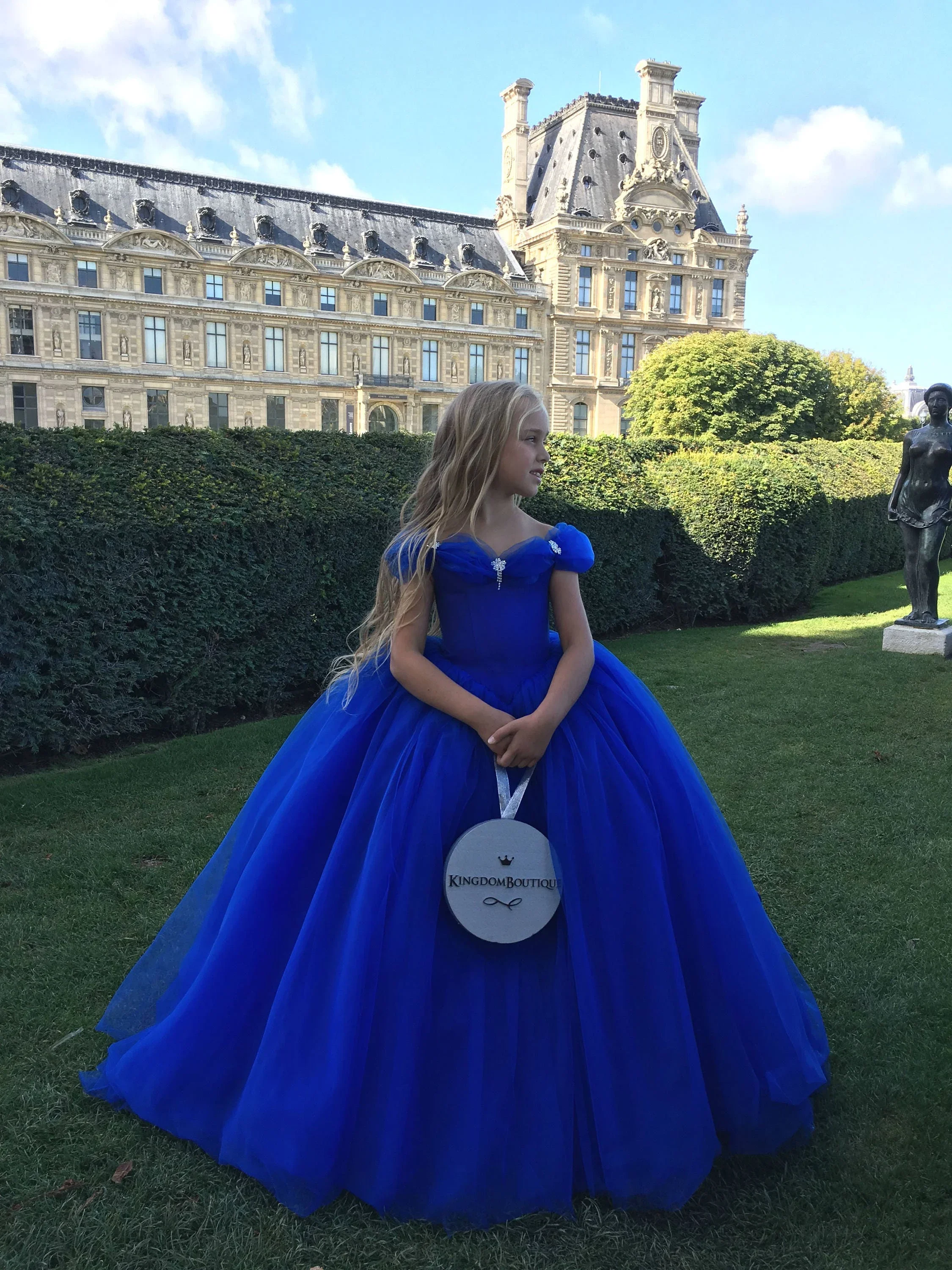 Customized Beautiful Royal Blue Flower Girl Dress Kids Birthday Wedding Party Holiday Ball Gowns Princess Evening Banquet Wear