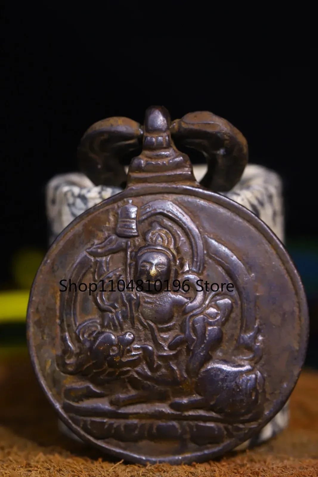 Bronze Vaisravana snake fish Zodiac signs gossip Treasure King Amulet Pendant