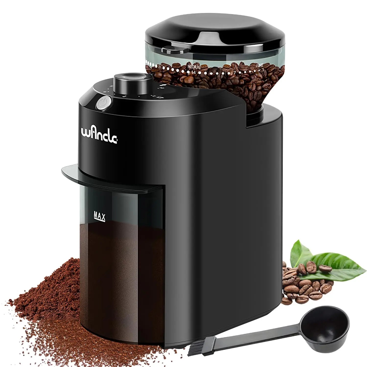 

Electric Burr Coffee Grinder Adjustable Burr Mill Conical Coffee Bean Grinding with 28 Precise for Espresso French Press 200W