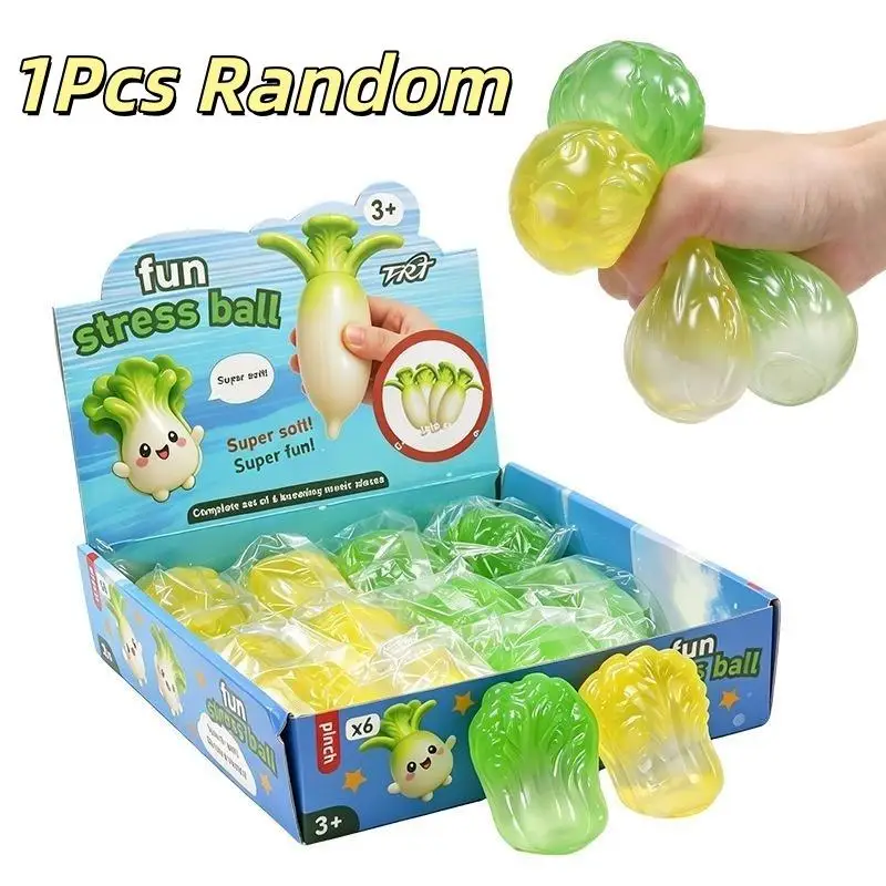 Imitation Jadeite Cabbage Squeezable Fidget Toys Soft Slow Rebound Squeeze Stress Ball Adult Kids Sensory Anti Stress Toy