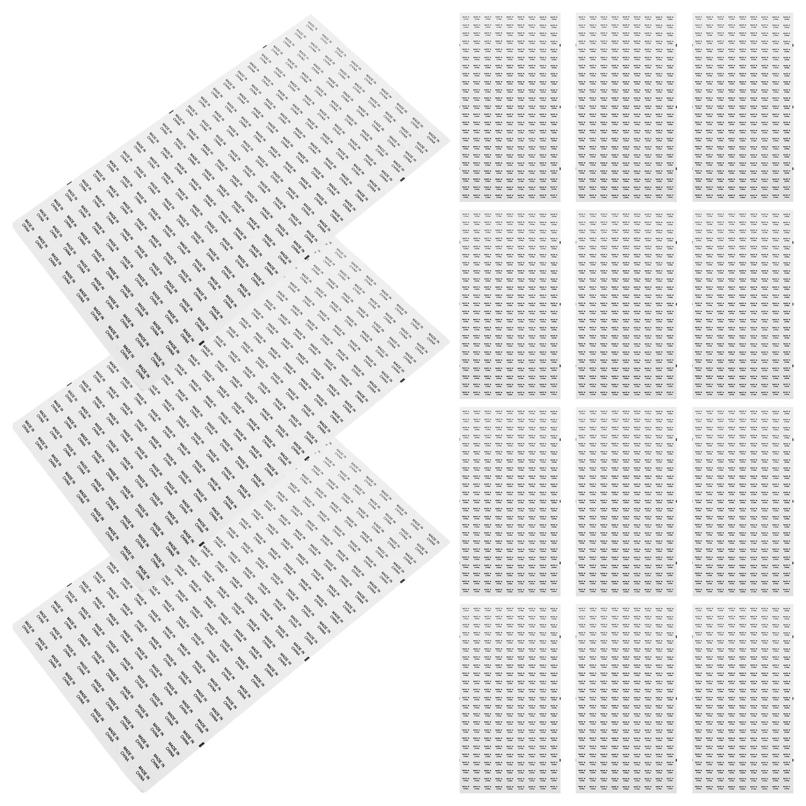 14440 pcs White Background Black Text Stickers Waterproof Self Adhesive Labels For Packaging Country Of Origin Marking File