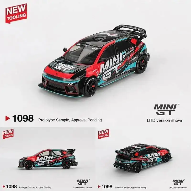 

Предпродажа MINIGT 1098 1:64 Hyundai Ioniq 5N MINI GT RS 01T 2025 Tokyo Auto Salon, литая под давлением модель автомобиля, коллекция игрушек 1098