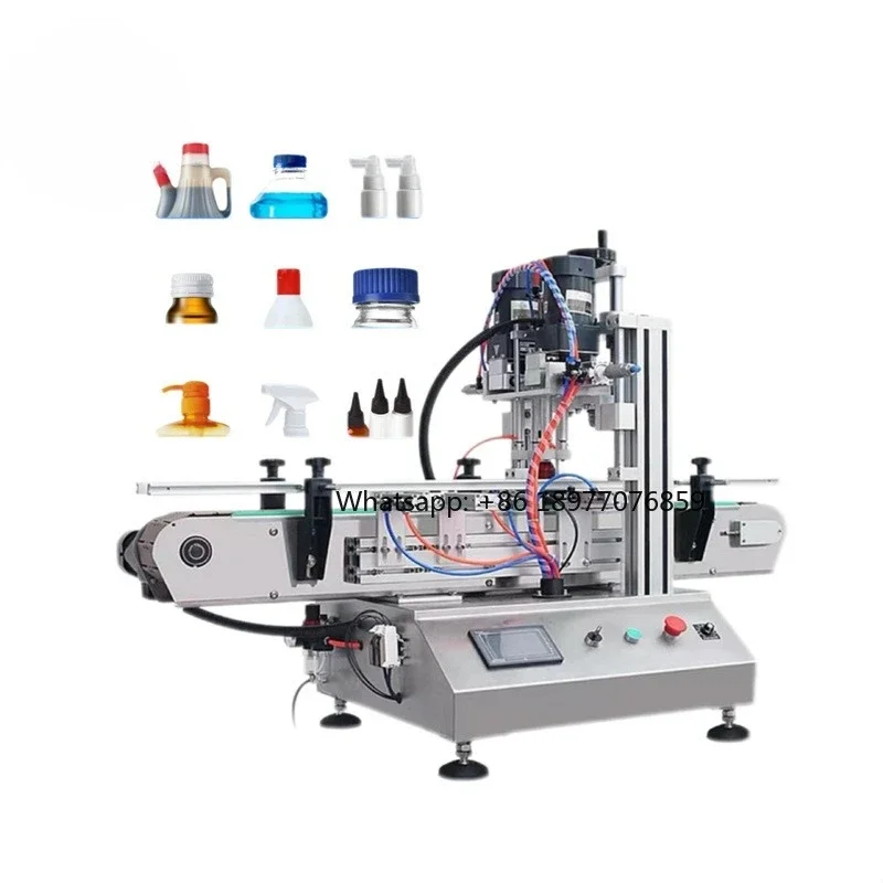 Fully Automatic Desktop 4-wheel High-speed Capping Machine For Plastic Bottles Automatic Capping And Sealing Equipment