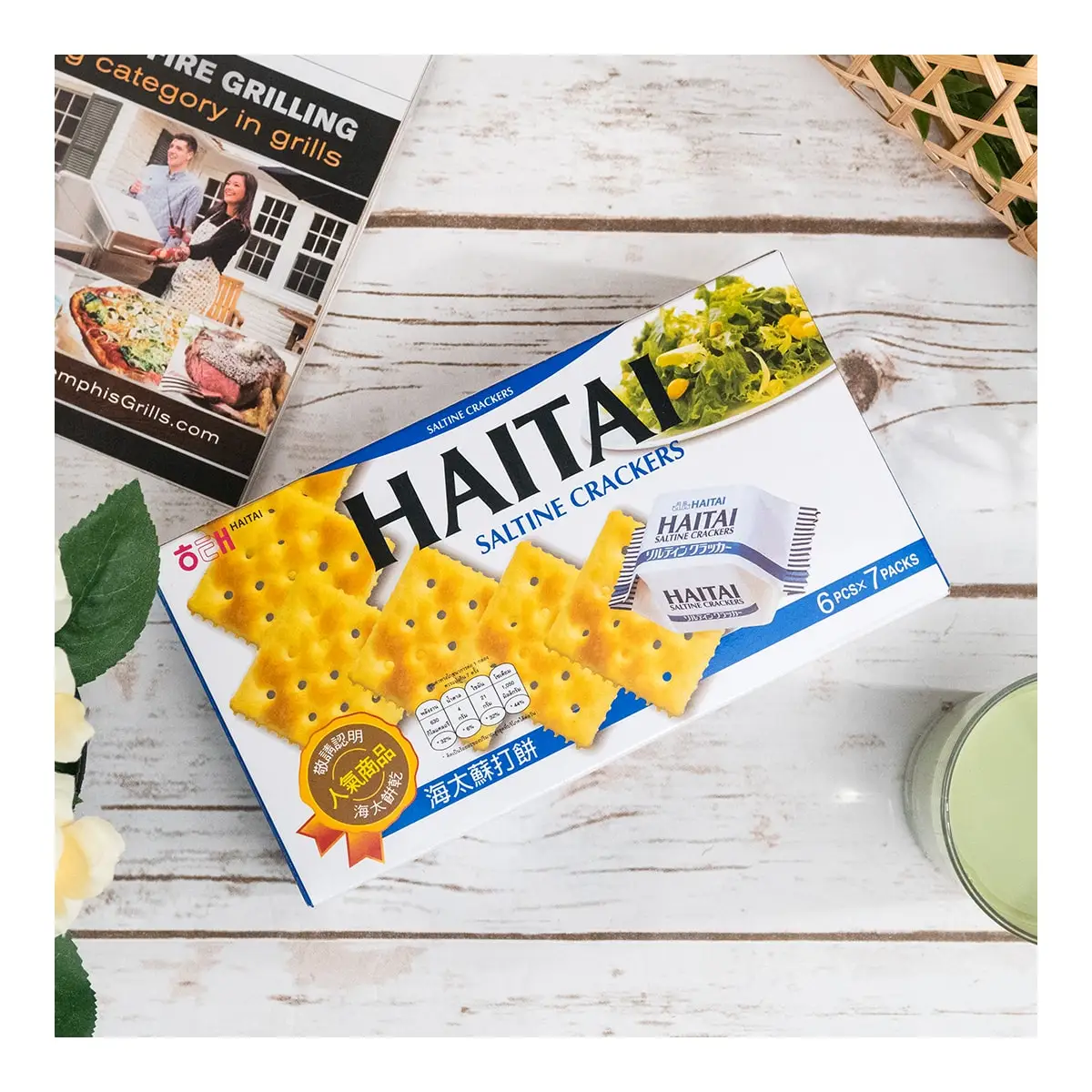 [8 confezioni] HAITAI ACE Saltine Crackers 141g * 8 confezioni