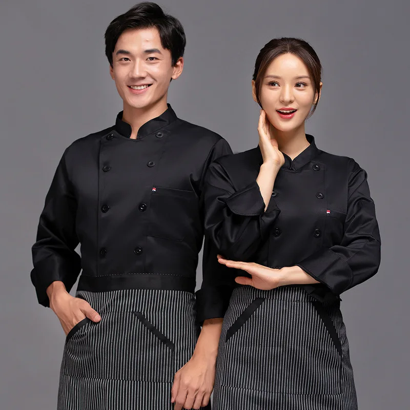 C389 Hotel Restauracja Płaszcz Kuchnia Szef kuchni Mundury Sushi Szef kuchni Odzież robocza Koszula kucharska unisex Oddychająca kurtka kelnerki