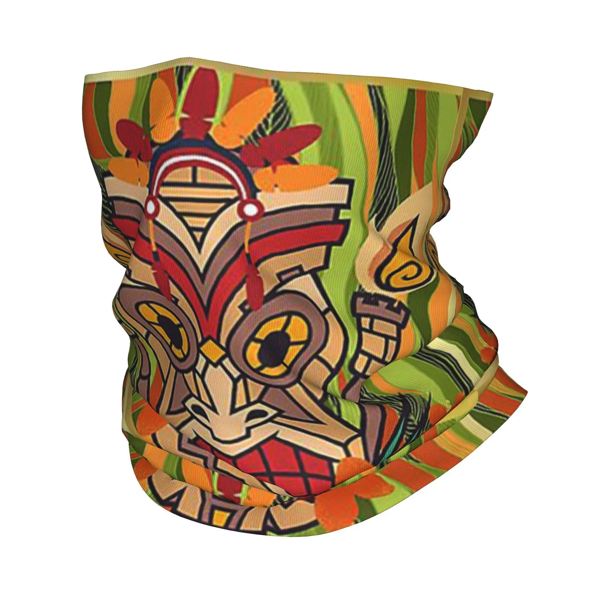 

Ethnic Totems Of Indians Tiki Bandana Neck Gaiter Magic Scarf Multifunction Headband Hiking Fishing Unisex Adult All Season