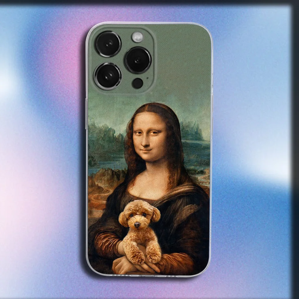 حافظة هاتف منى ليزا بات دوج آرت لهاتف آيفون 16,15,14,13,12,11 Plus,Pro,Max,XR,XS,X,Plus,SE,غطاء ناعم شفاف صغير #3