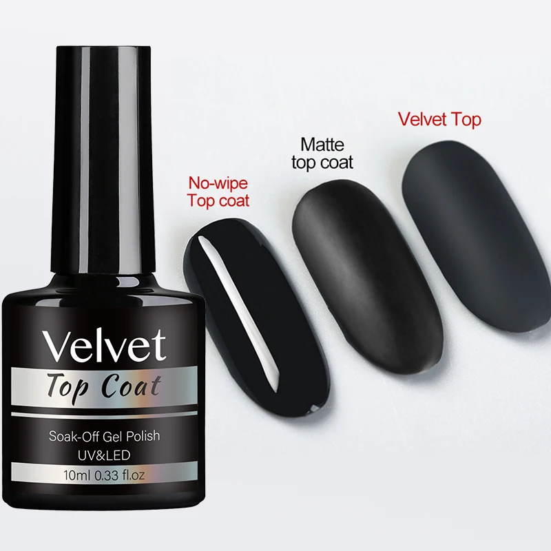 NAILCO 10 ミリリットル透明ベルベットトップコートジェルポリッシュネイルアートマットトップベース半永久ジェルワニスブルーミングトップコートなしワイプ