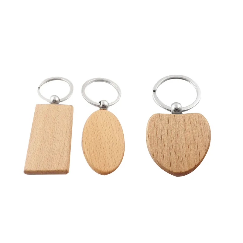 

20Pcs Blank Wooden Key Chain Diy Wood Keychains Key Tags Gifts Yellow