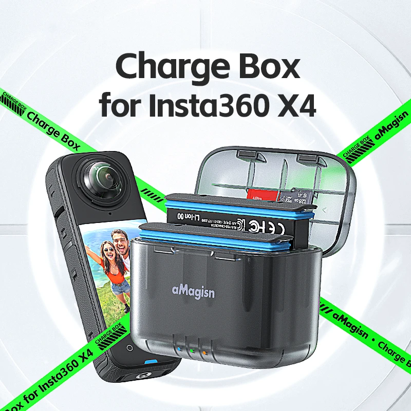

Dual Charger Battery Organizer Case for Insta360 X4 - Charging Accessories for Action Camera Users