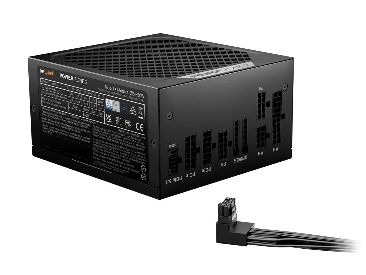 be quiet! Power Zone 2 850W ATX12V 3.1 Power Supply | 80 Plus Platinum and Cybenetics Platinum Efficiency | BP007US