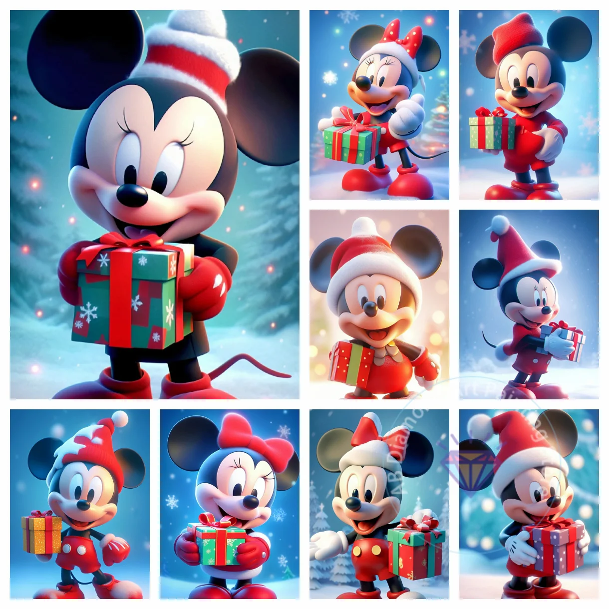 Disney Christmas Mickey Mouse AB Diamond Painting Kit Mickey Embroidery Color Oil Hand Mosaic 5D Art Deco gift for children