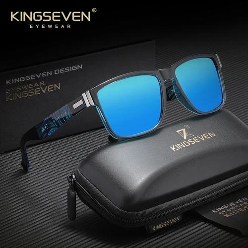 Imagen 2 del producto KINGSEVEN Gafas de sol polarizadas para hombre y mujer, gafas de sol de conducción para viajes, montura cuadrada, gafas deportivas para exteriores