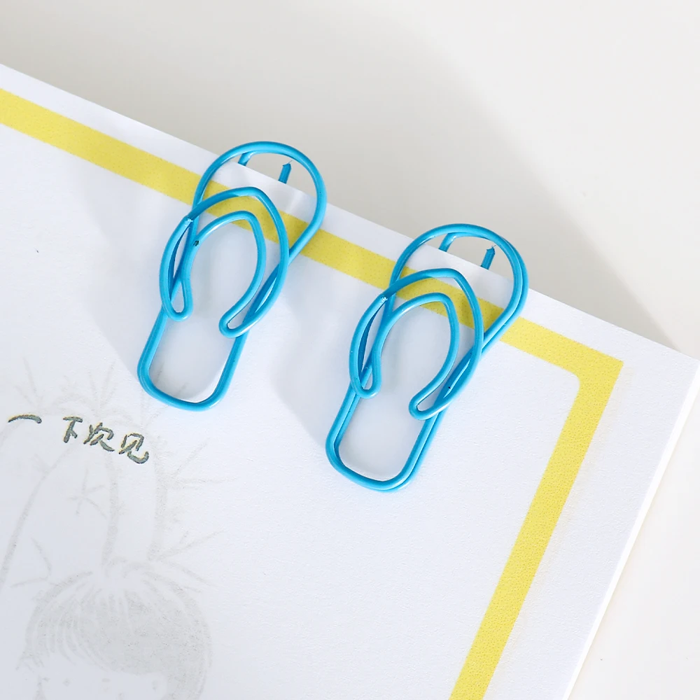 

TUTU 10 pcs clogs house slipper shape Paper Clips Color Funny Kawaii Bookmark Office Shool Stationery Marking Clips H0146