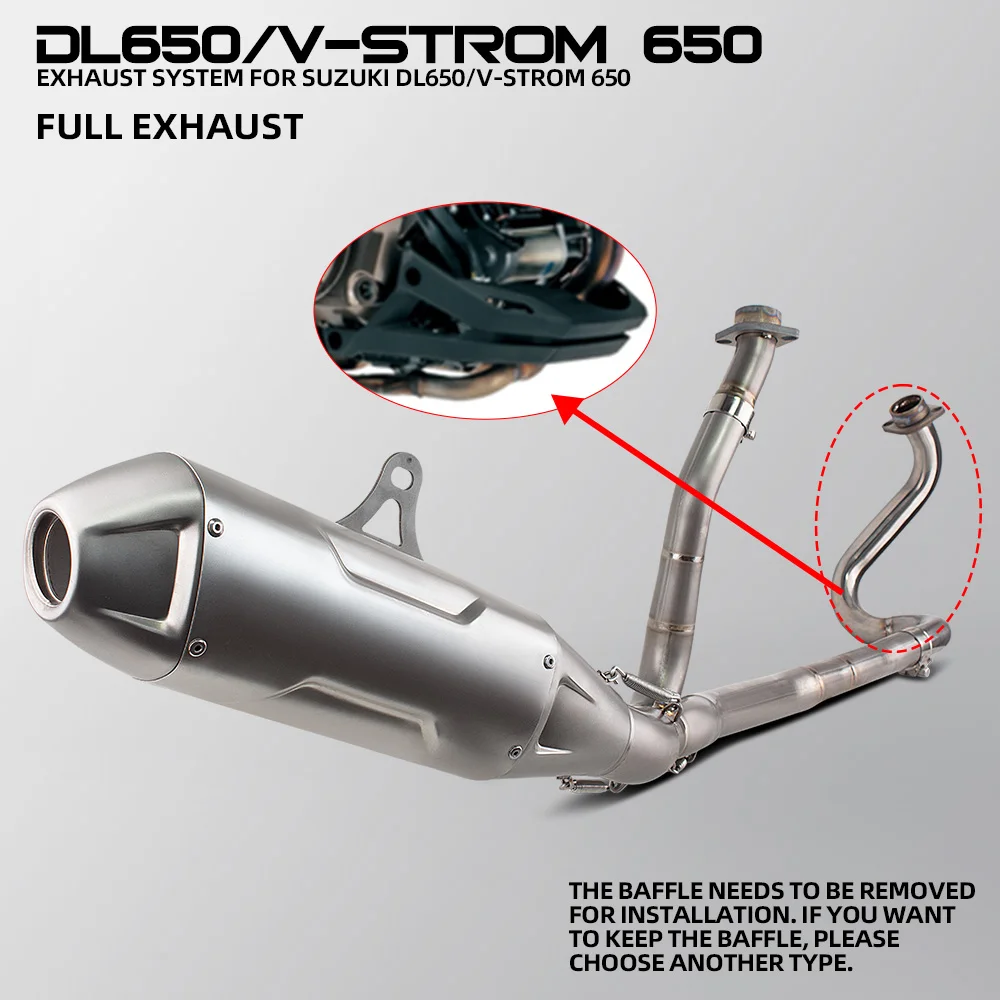 V-Strom 650 Exhaust System For Suzuki DL650 VSTROM650/XT Motorcycle Exhausts Pipe Kit Headers Tube Muffler with DB Killer