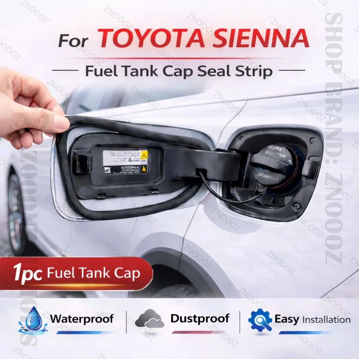 

Car Seal Strip Rubber Double Layer Dustproof Waterproof Sealing Protector Gas Cap Trim 1pc Fuel Tank Cover For TOYOTA SIENNA