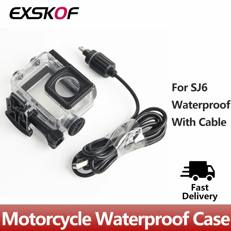 SJCAM SJ6 دراجة نارية مقاوم للماء الإسكان مع كابل يو اس بي لsjcam SJ6 ليند عمل الكاميرا