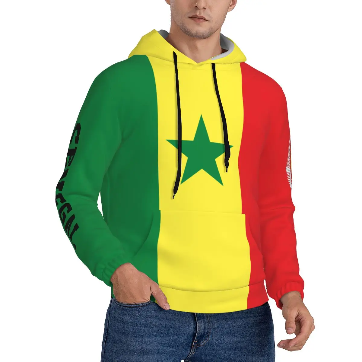 Senegal 3D Country Flag Print Custom Name Number Men Sweatshirt Women Hip Hop Streetwear Tracksuit Clothing