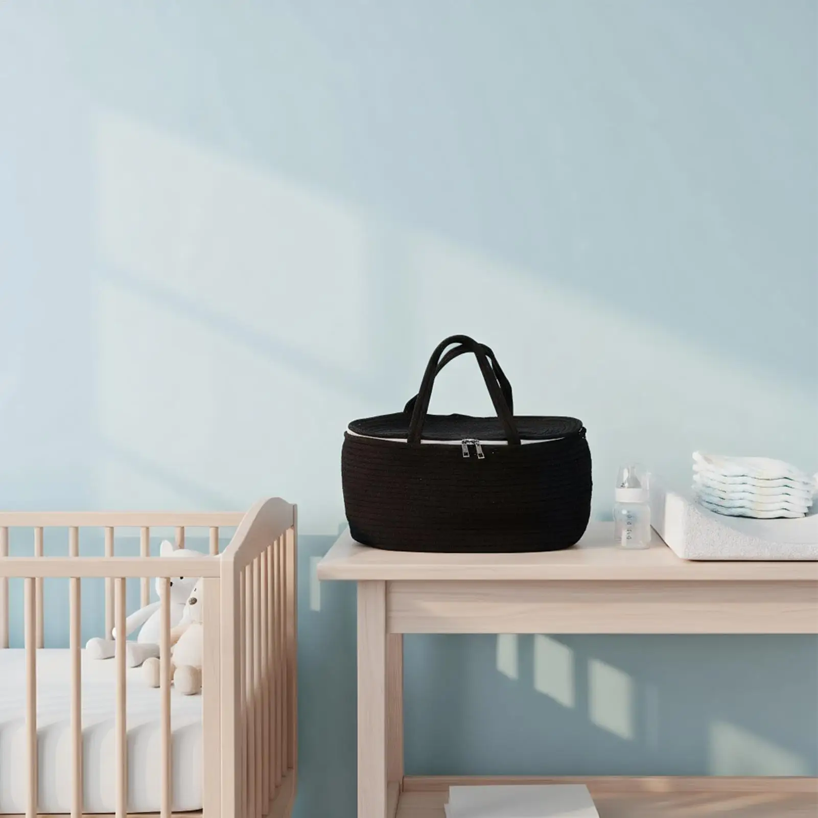 Baby Diaper Organizer Removable Large Capacity Portable Baby Nappy Bag Wipe Holder For Travel Outdoor Car Bathroom Bedside