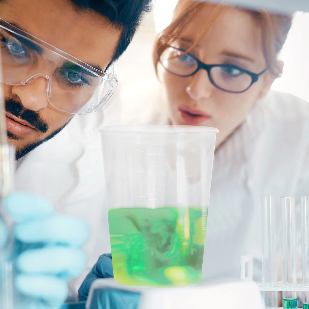 

50Pcs Clear Measuring Cups Graduated Disposable Multi Functional for Laboratory Baking Sample Collection Scale Cup