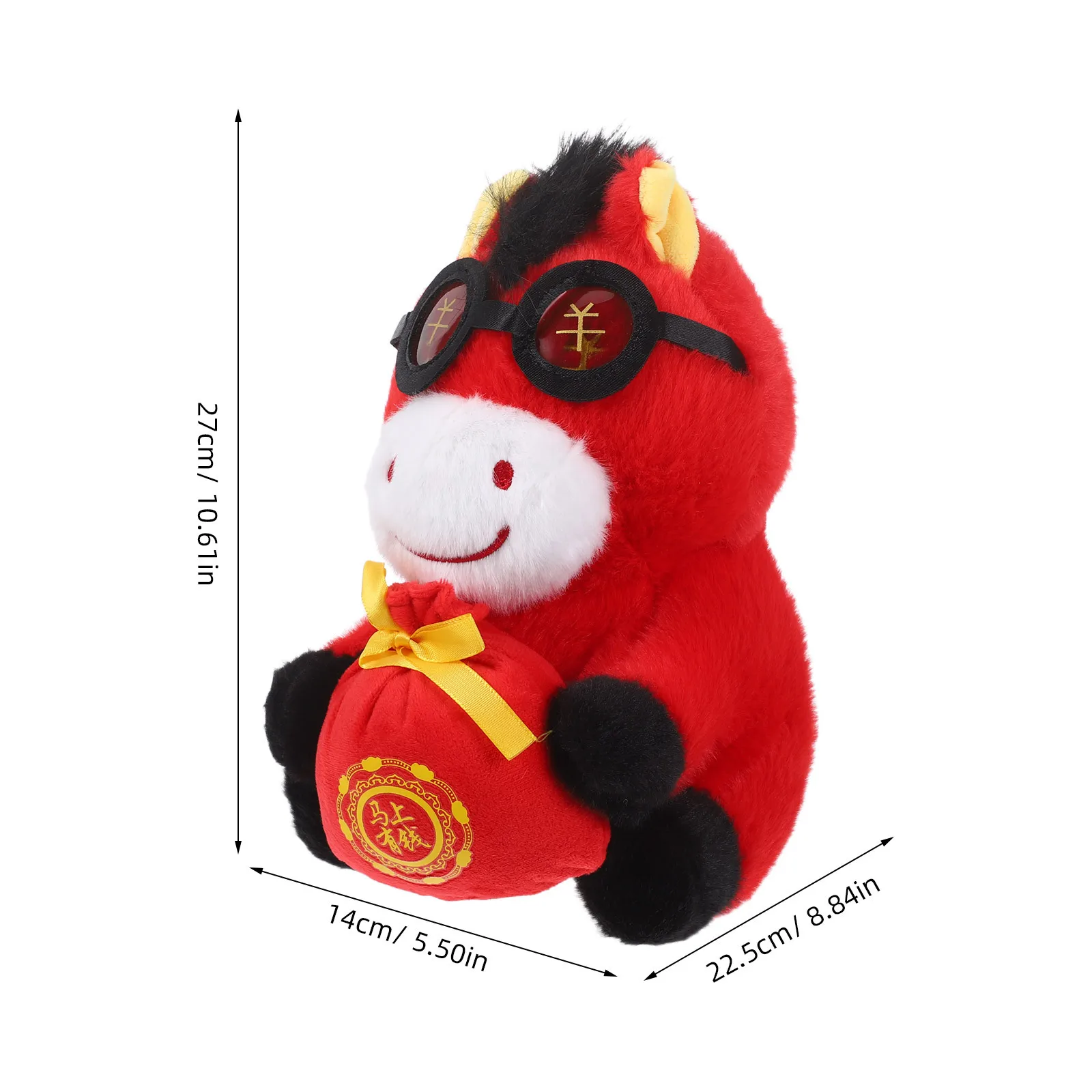 2026 Chinese dierenriem knuffel: rood zitpaard knuffeldier voor lentefestival woondecoratie partij gunst mascotte zacht jaar van de