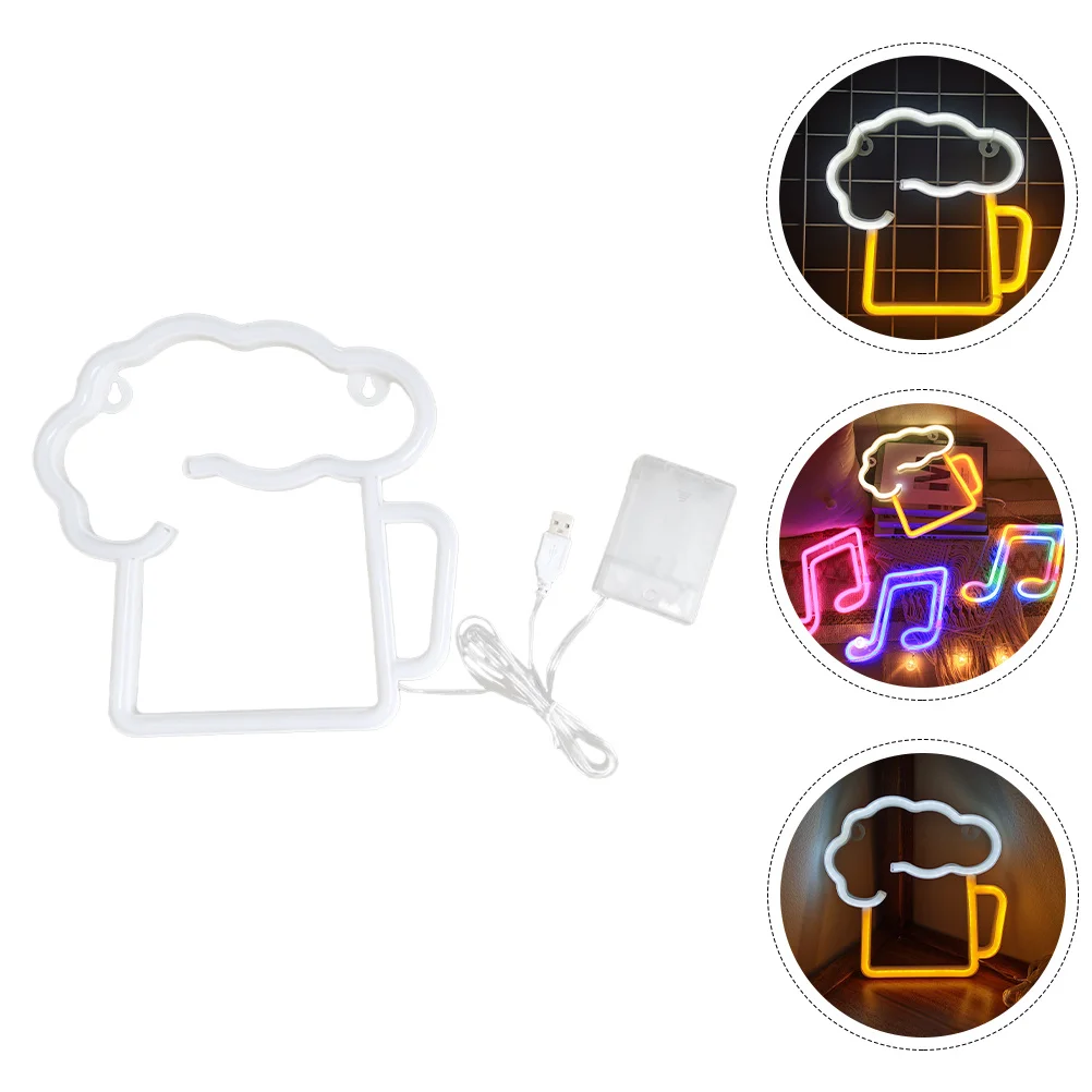 Led Neon Light Beer Mug Modeling Lamp Bar Pub Decor Night Light For Wall Indoor Use Festival Party Decor